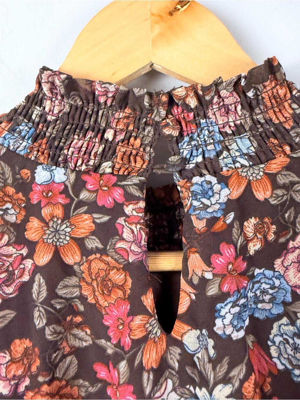 New Baltic Born Kearny Ruffle Maxi Dress size large in brown multi floral - Picture 10 of 10